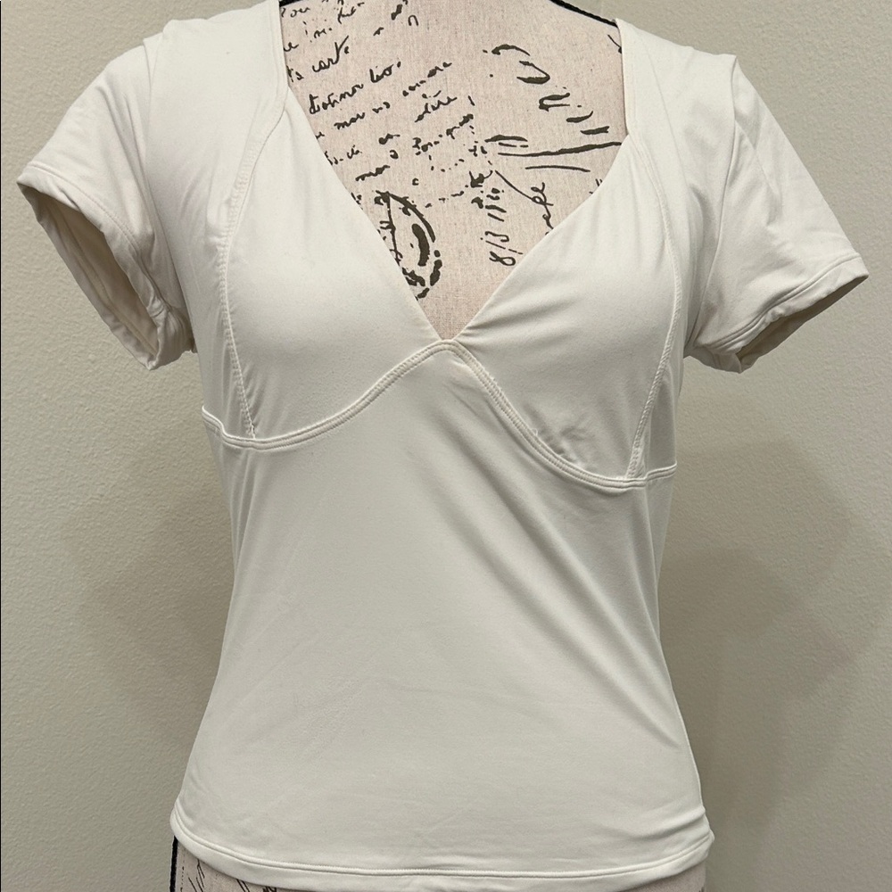 Qinsen double lined Short Sleeve V-Neck Tee